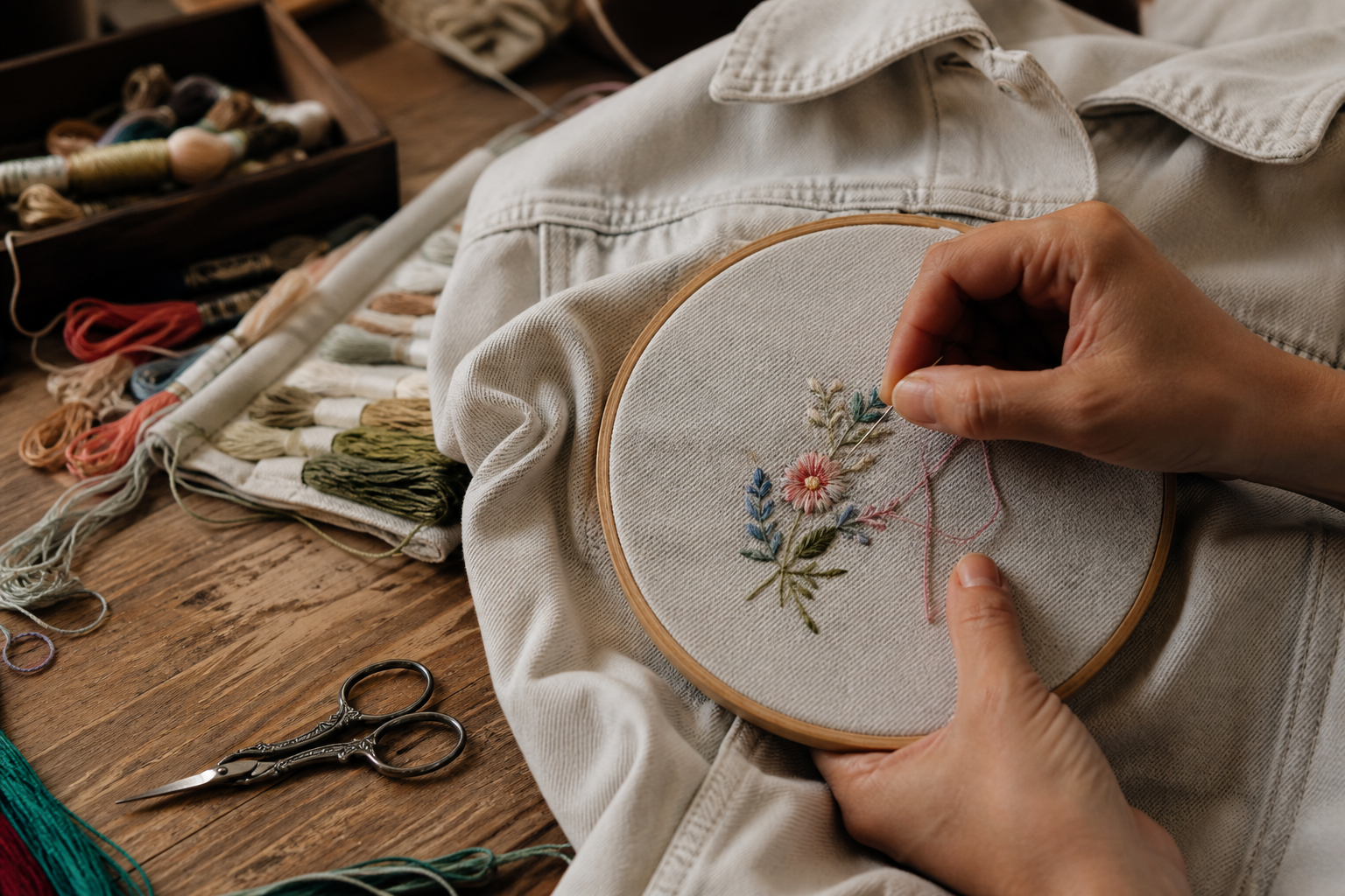 La broderie sur vêtement transforme un habit ordinaire
