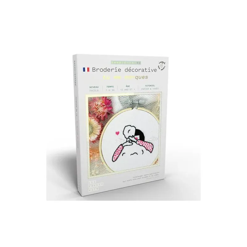 Kit broderie décorative Tu me manques, débutant : vue 1