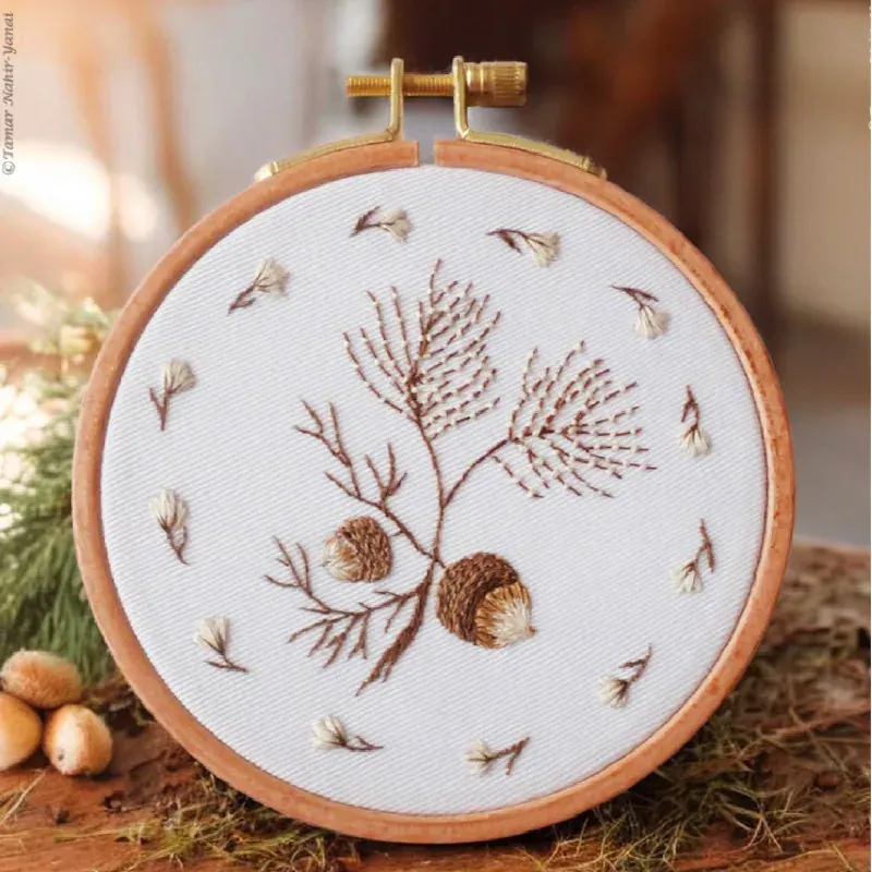Kit broderie deux glands, 16 x 16 cm, tambour non inclus : vue 1
