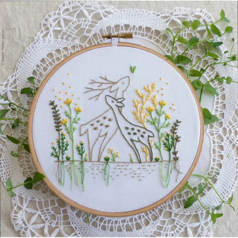 Kit broderie Love Story animaux et nature, 21 x 21 cm : vue 1