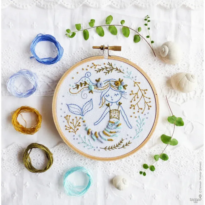 Kit broderie sirène Mermaid Dreams, 16 x 16 cm : vue 1