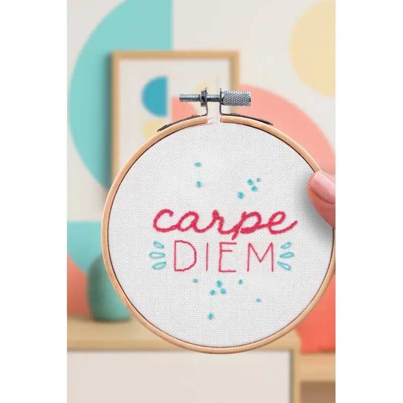 Kit broderie traditionnelle Carpe Diem décoratif : vue 1