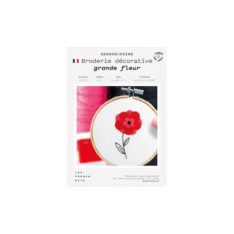 Kit broderie traditionnelle grande fleur décorative : vue 1