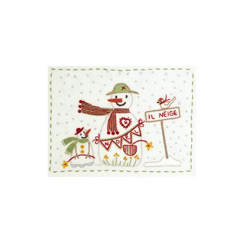 Kit broderie traditionnelle Il neige blanc, Marie Suarez : vue 1