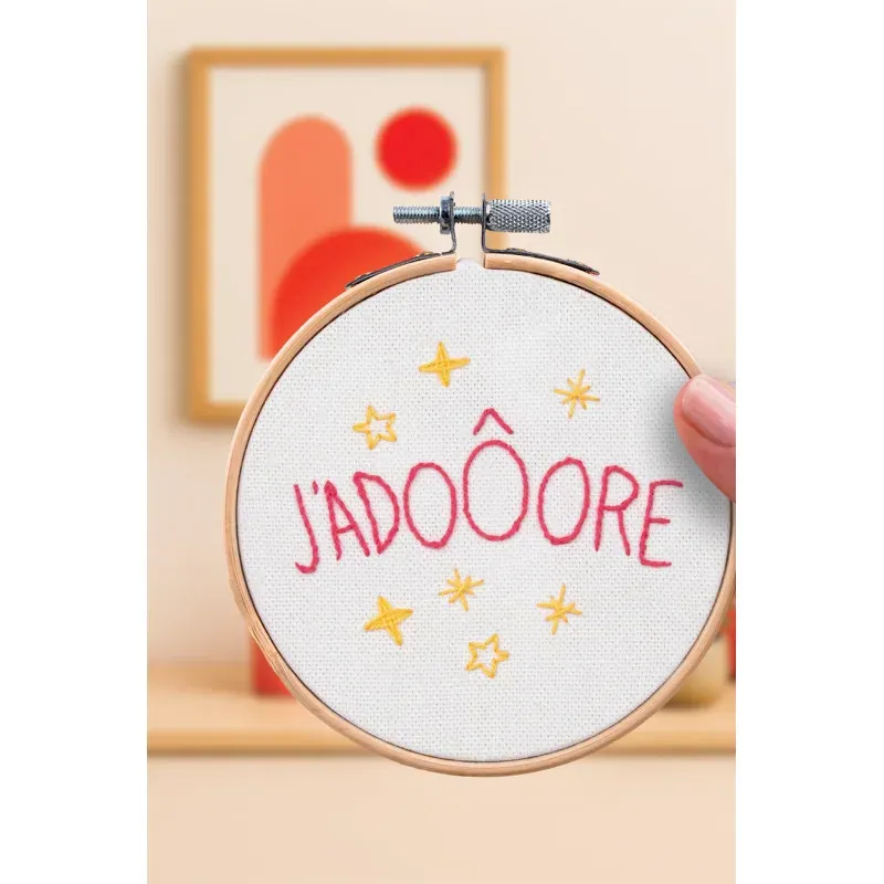 Kit broderie traditionnelle J'adooore, décoratif : vue 1