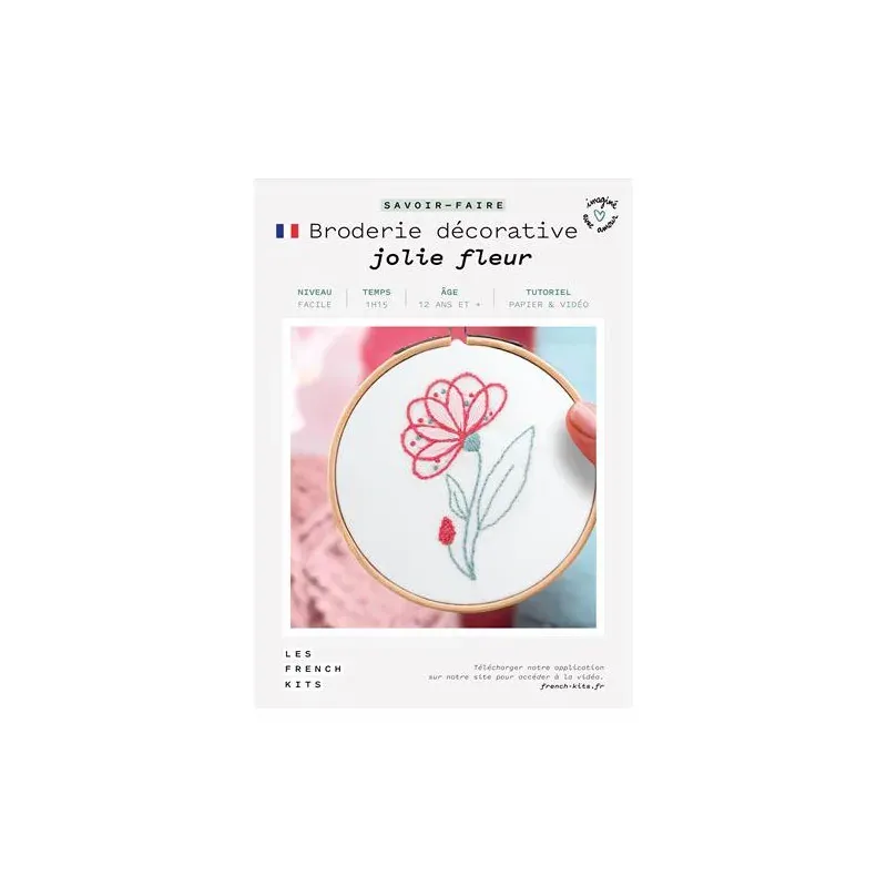 Kit broderie traditionnelle jolie fleur décorative : vue 1