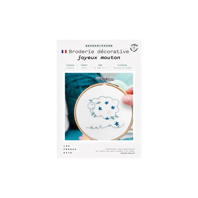 Kit de broderie traditionnelle Joyeux mouton, animaux : vue 1