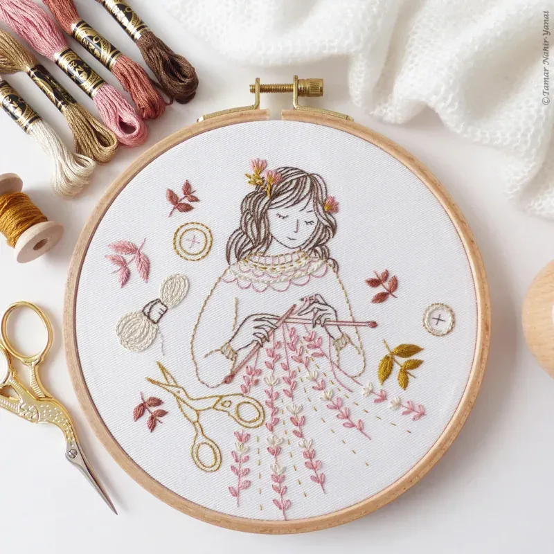 Kit broderie traditionnelle Knitted Dreams, 21 x 21 cm : vue 1