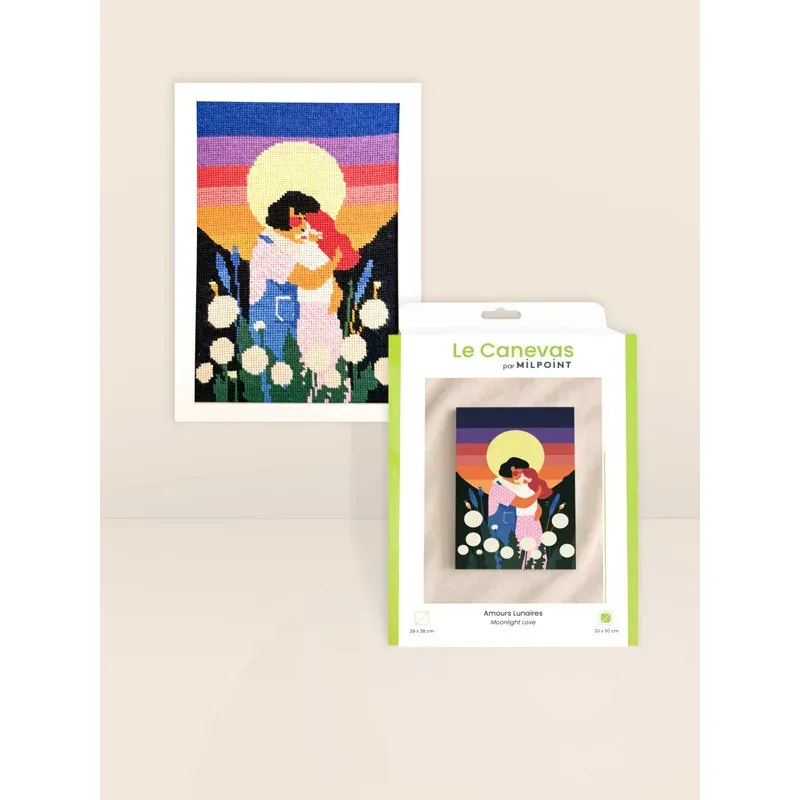Kit canevas Amours lunaires, motif 20 x 30 cm : vue 1