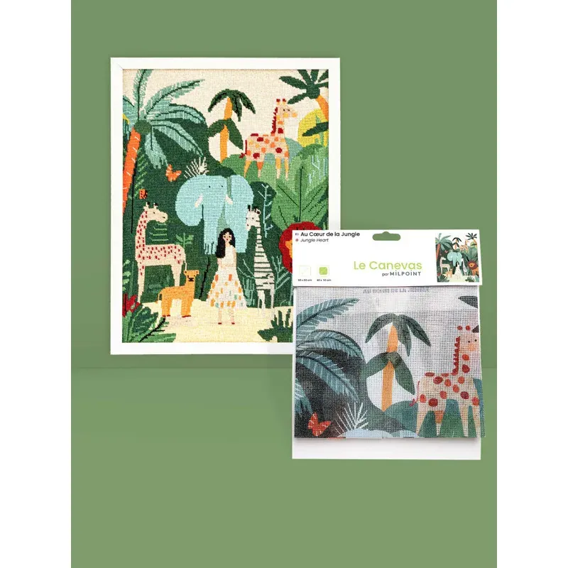 Kit canevas Au cœur de la jungle, 40 x 50 cm : vue 1