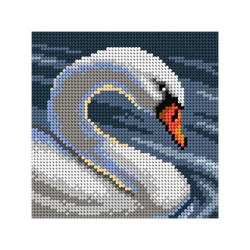 Kit canevas cygne blanc pour tapisserie débutant : vue 1