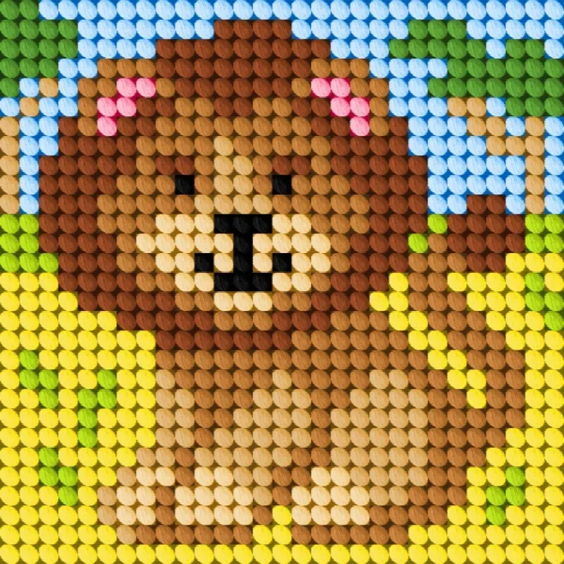 Kit canevas demi-point enfant le lion, 10,5 x 10,5 cm : vue 1