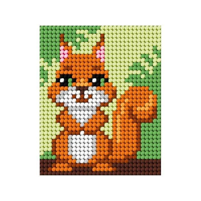 Kit canevas demi-point enfant petit écureuil, 17 x 20,5 cm : vue 1