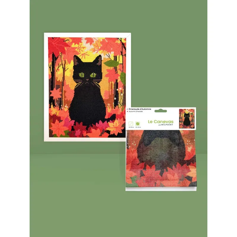 Kit canevas Émeraude d’automne, 30 x 40 cm : vue 1