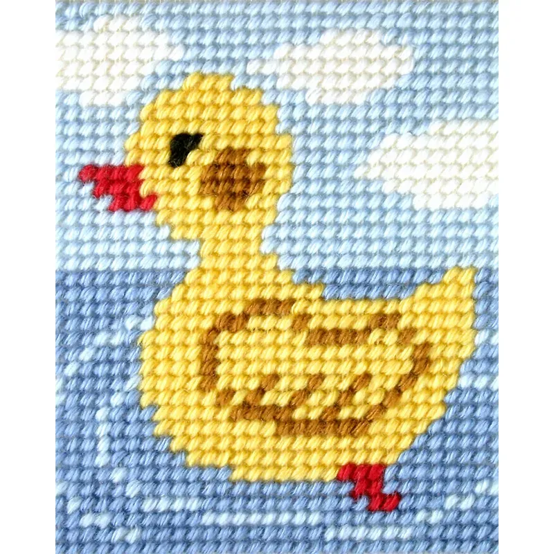 Kit canevas enfant canard jaune Orchidea, 17 x 20,5 cm : vue 1
