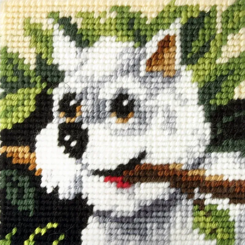 Kit canevas enfant chien blanc, 16,5 x 16,5 cm : vue 1