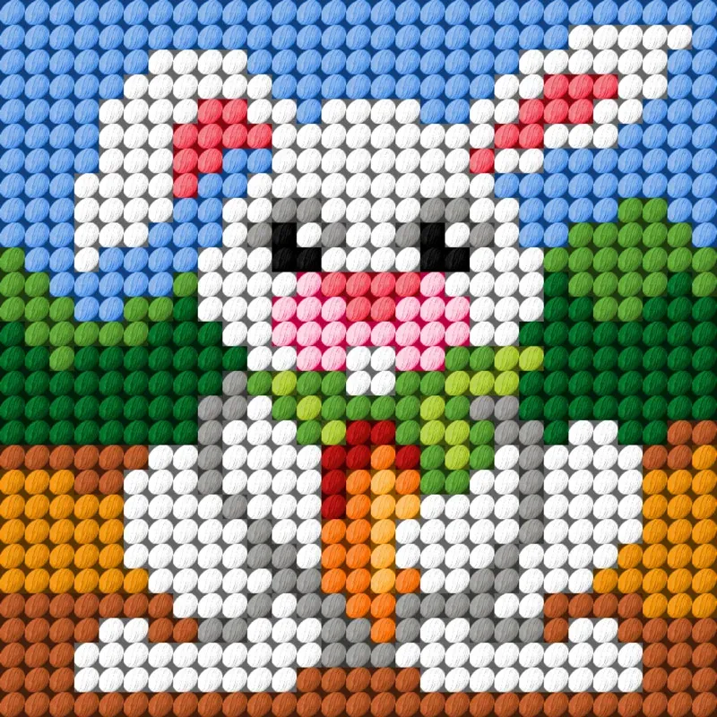 Kit canevas enfant le petit lapin, 10,5 x 10,5 cm : vue 1
