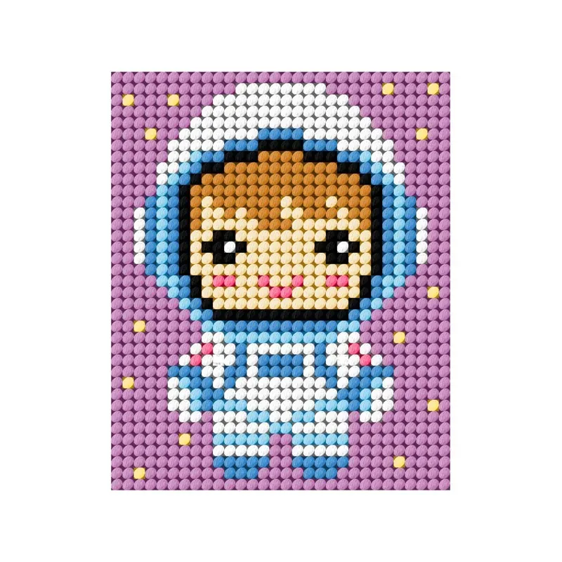 Kit canevas enfant petit astronaute kawai, 17 x 20,5 cm : vue 1
