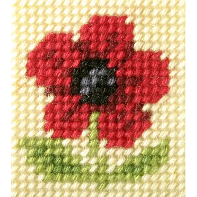 Kit canevas enfant petit coquelicot, 11 x 13 cm : vue 1