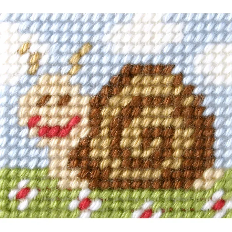 Kit canevas enfant petit escargot amusant, 11 x 13 cm : vue 1