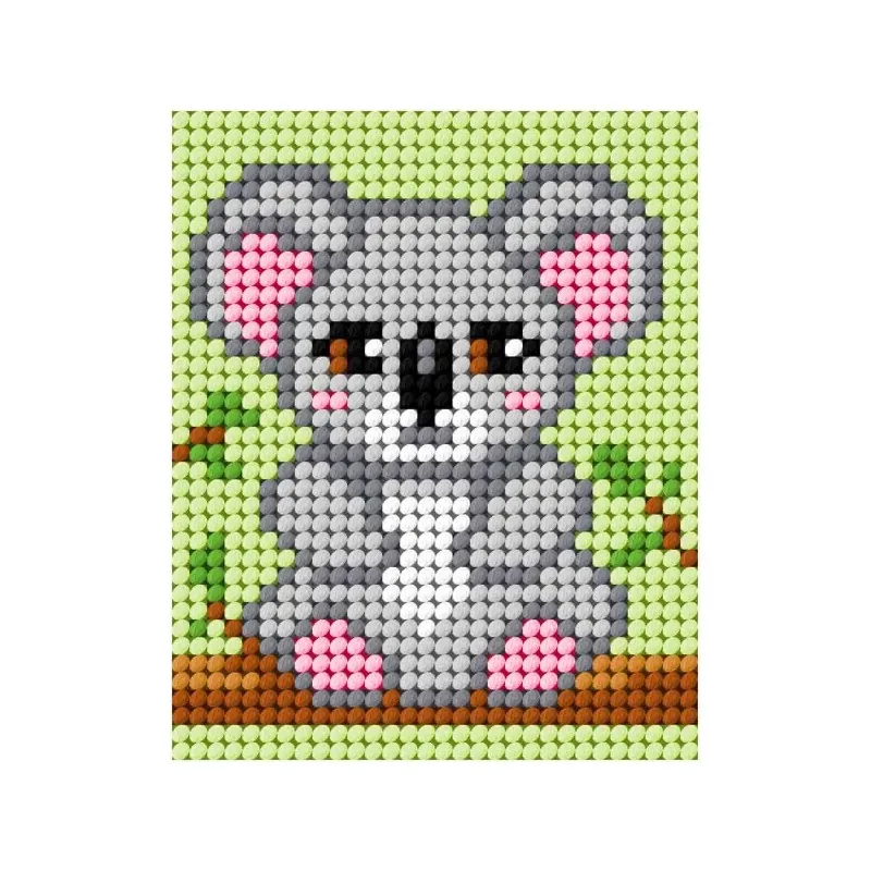 Kit canevas enfant petit koala en demi-point, 17 x 20,5 cm : vue 1