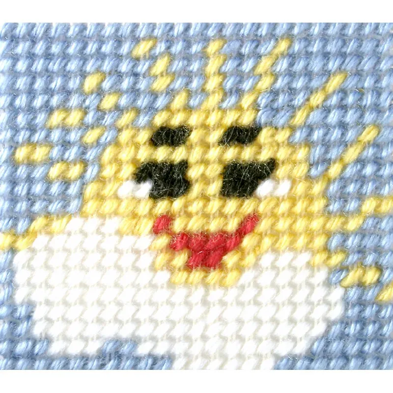 Kit canevas enfant soleil au demi point, 11 x 13 cm : vue 1