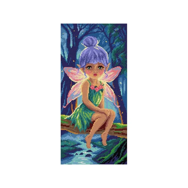 Kit canevas Féerie sur toile blanche, 30 x 40 cm : vue 1