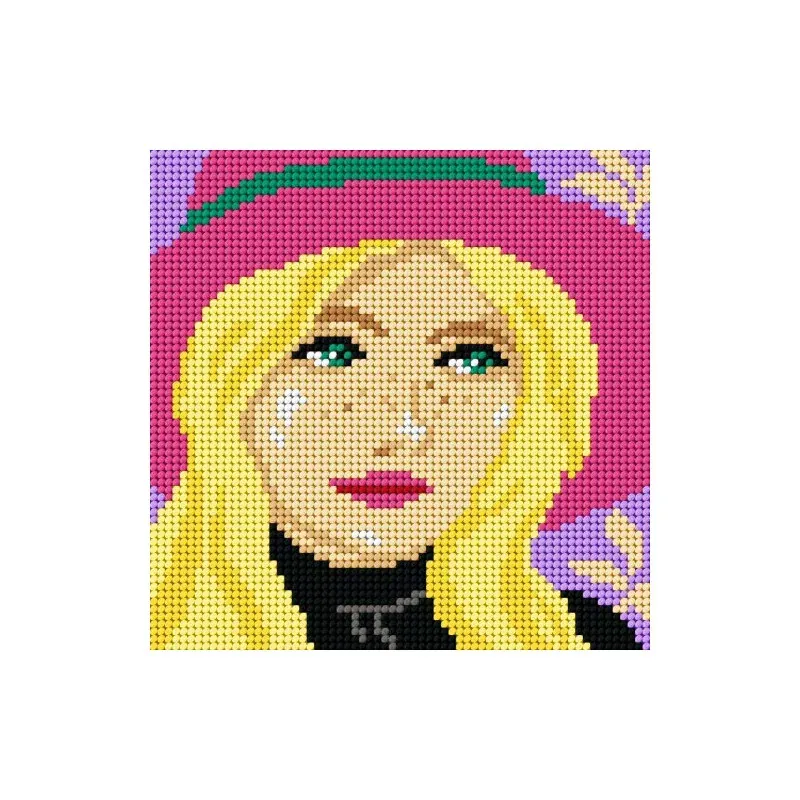 Kit canevas femme blonde Slowcraft, 26 x 26 cm : vue 1