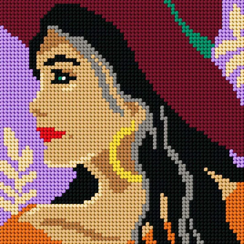 Kit canevas femme brune Slowcraft, 26 x 26 cm : vue 1