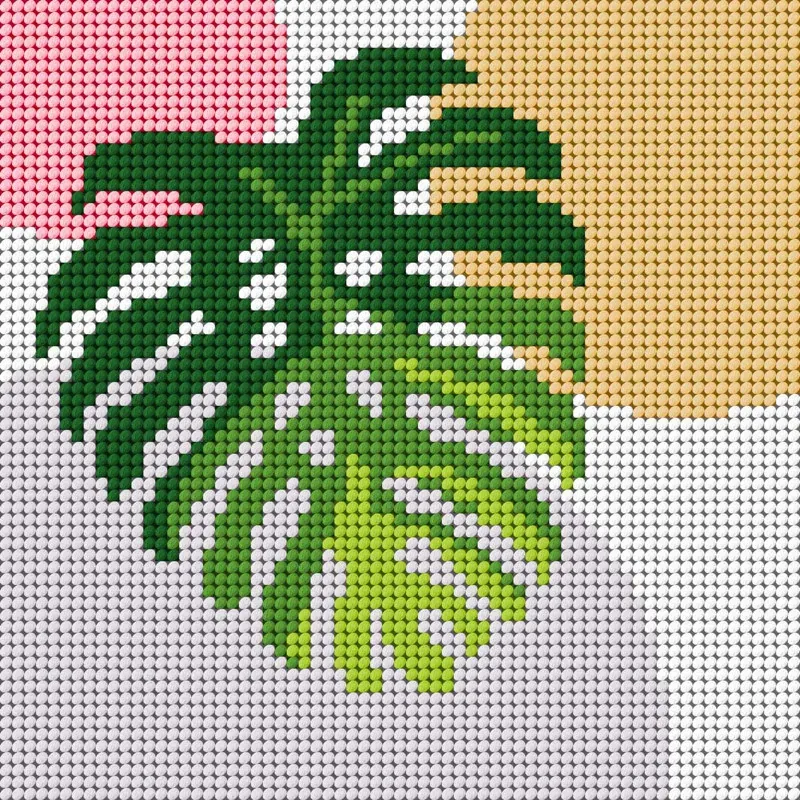 Kit canevas feuille de rhododendron Slowcraft, 26 x 26 cm : vue 1