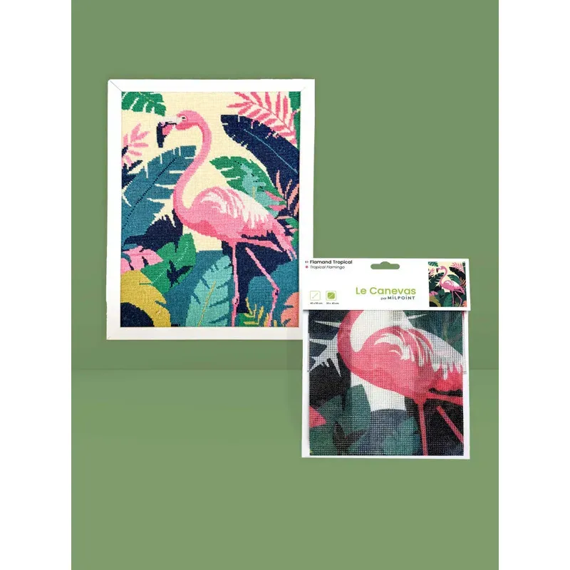 Kit canevas flamand tropical imprimé, 30 x 40 cm : vue 1
