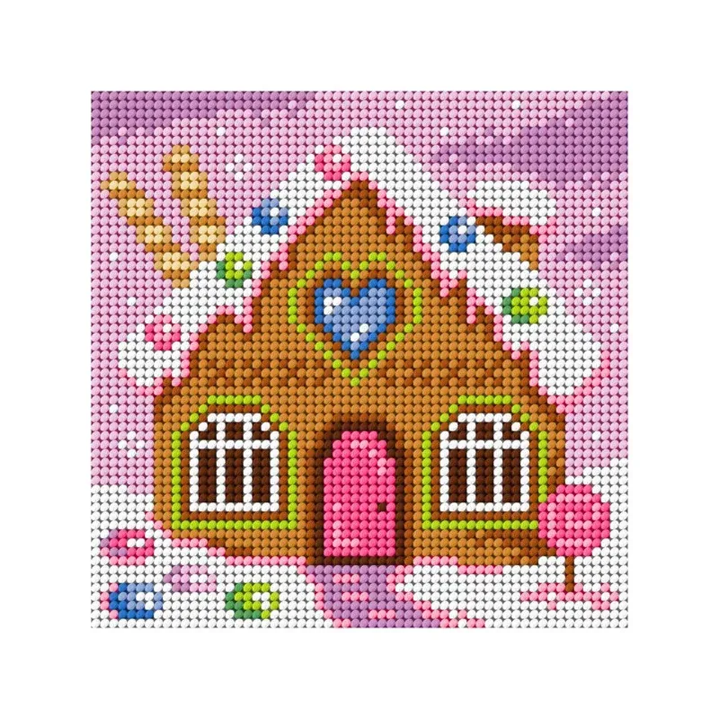 Kit canevas maison en pain d’épices de Noël à tapisser : vue 1