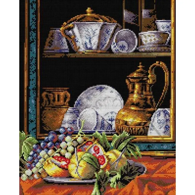 Kit canevas nature morte antique Orchidea, 40 x 50 cm : vue 1