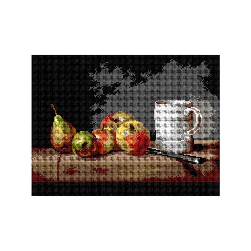 Kit canevas nature morte pommes et poires, 30 x 40 cm : vue 1