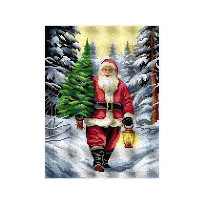 Kit canevas Père Noël en coton pour décoration de Noël : vue 1
