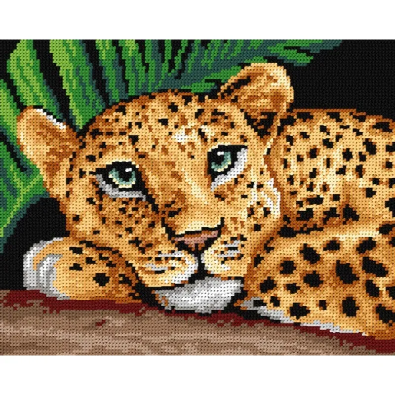 Kit canevas le repos du guépard sur toile, 30 x 40 cm : vue 1