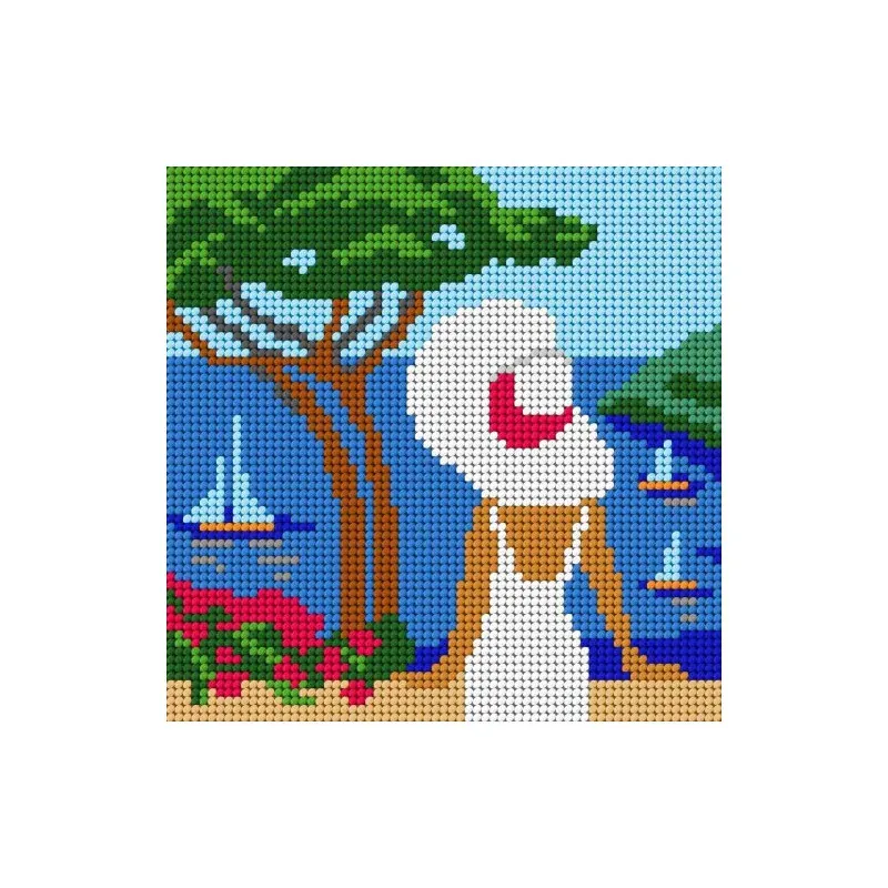 Kit canevas Riviera Slowcraft débutant, 26 x 26 cm : vue 1
