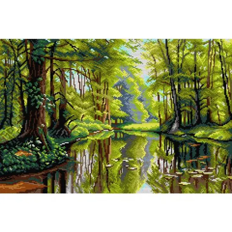 Kit canevas rivière sous les bois, 40 x 50 cm : vue 1