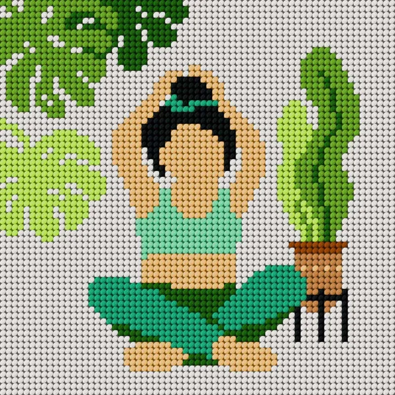 Kit canevas yoga Slowcraft à broder, 26 x 26 cm : vue 1