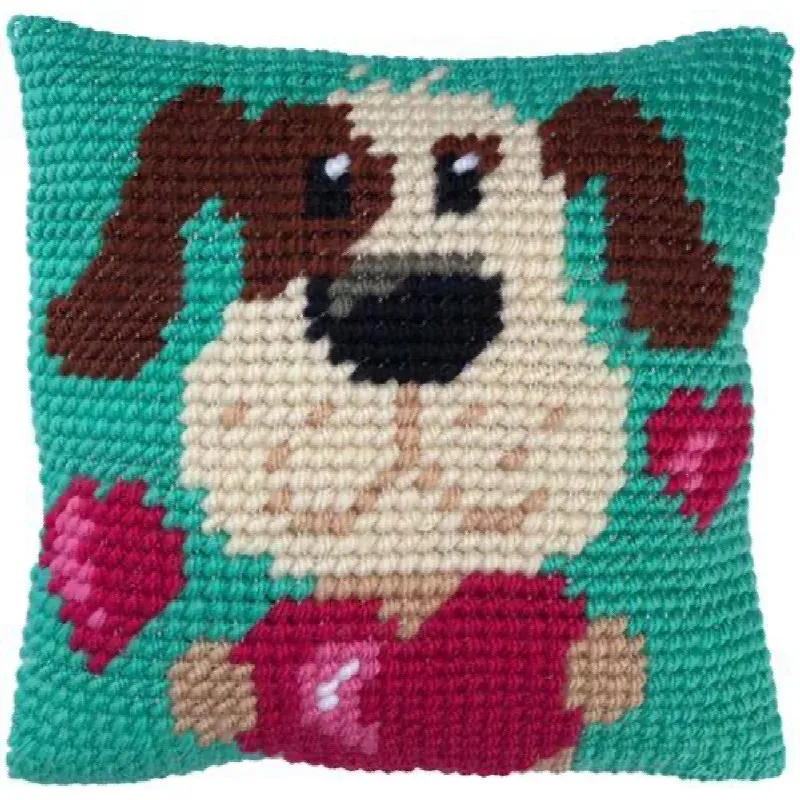 Kit coussin canevas petit chien Ladybird, 22 x 22 cm : vue 1