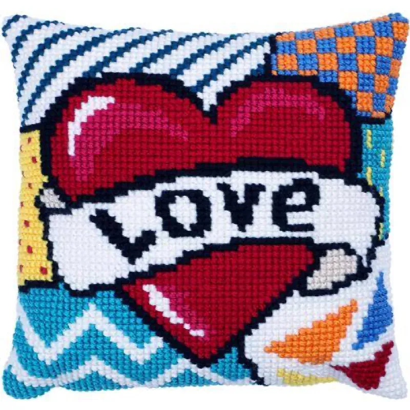Kit coussin point de croix le van, 40 x 40 cm