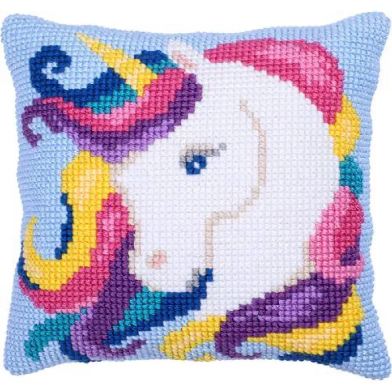 Kit coussin point de croix licorne, 40 x 40 cm