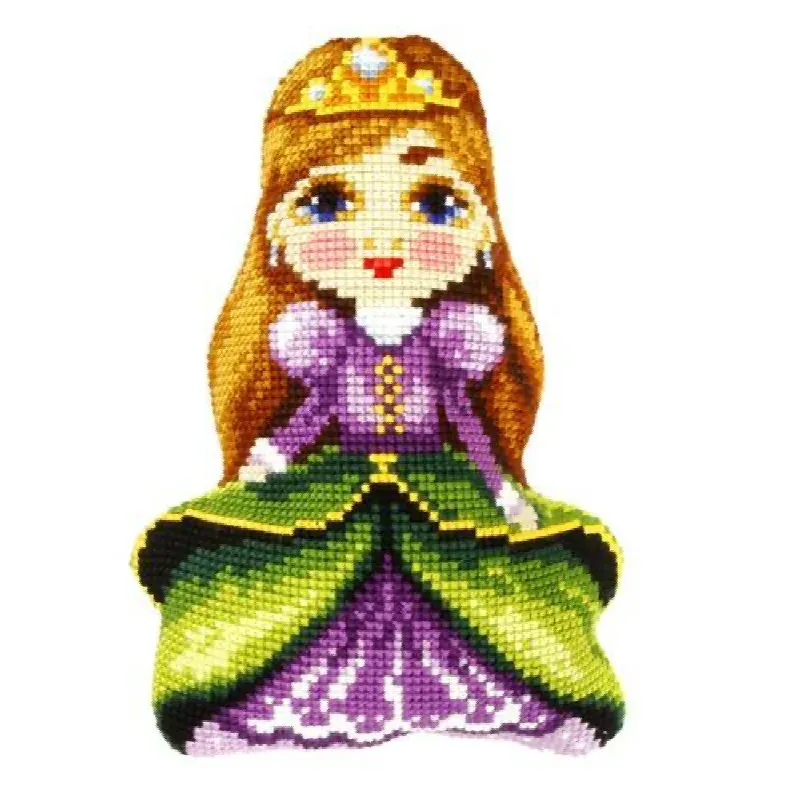 Kit coussin point de croix Princesse rousse, 32,5 x 47,5 cm