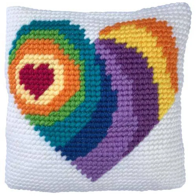 Kit coussin tapisserie Petit cœur, 22 x 22 cm : vue 1