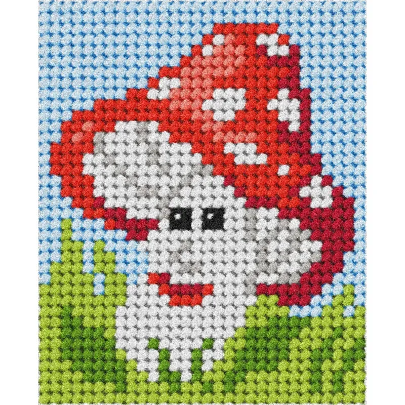 Kit demi-point enfant le champignon souriant, 17 x 20,5 cm : vue 1