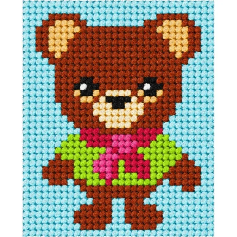 Kit demi-point enfant oursonne élégante, 17 x 20,5 cm : vue 1