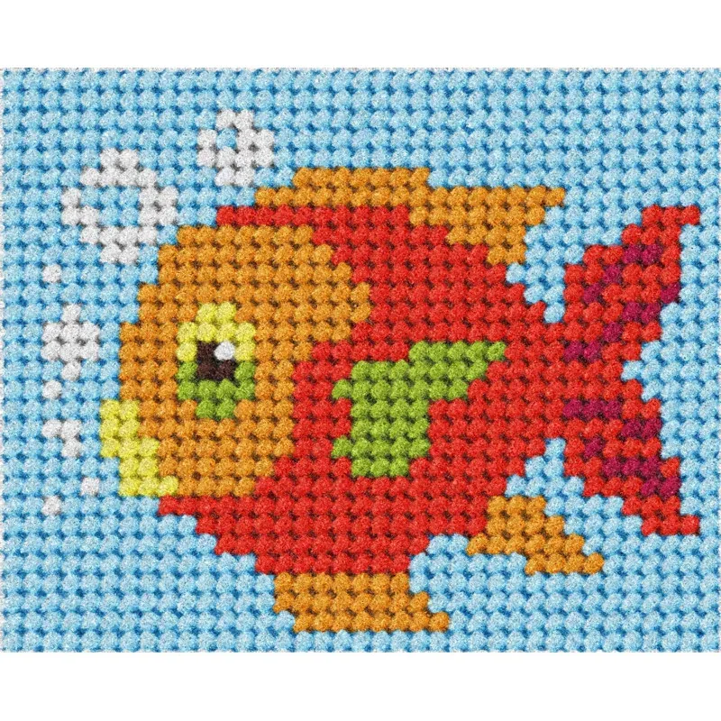 Kit demi-point enfant poisson rouge, 17 x 20,5 cm : vue 1