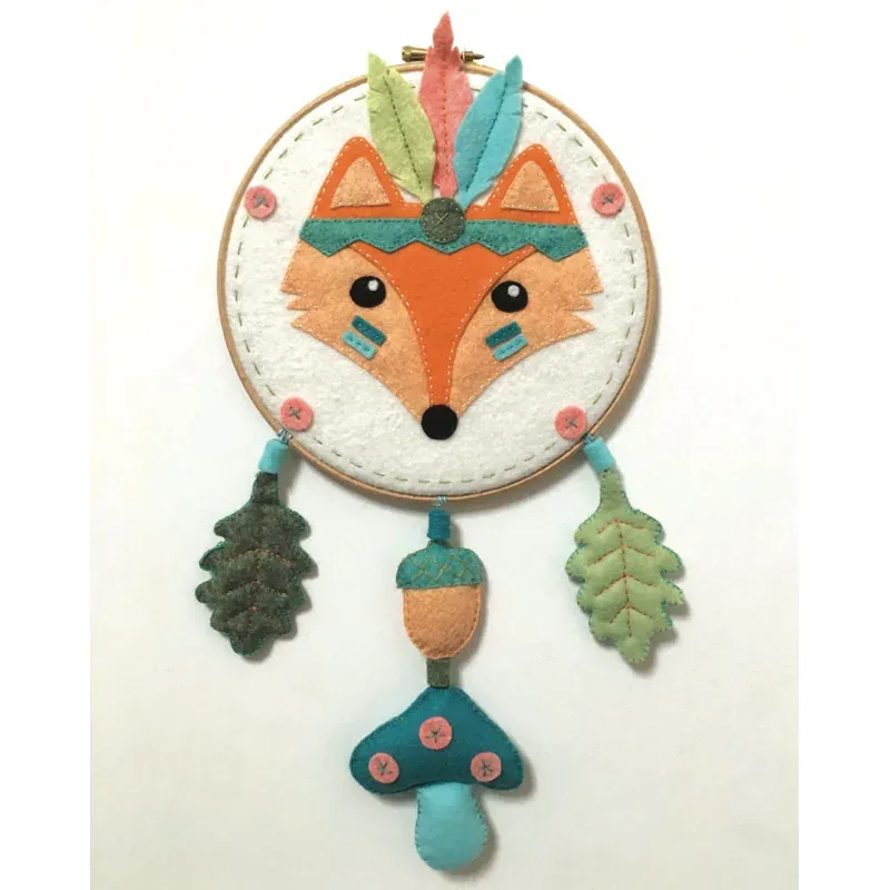 Kit feutrine attrape-rêves renard à coudre, débutant : vue 1