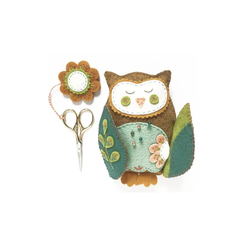 Kit feutrine chouette pique-épingles et range-ciseaux : vue 1