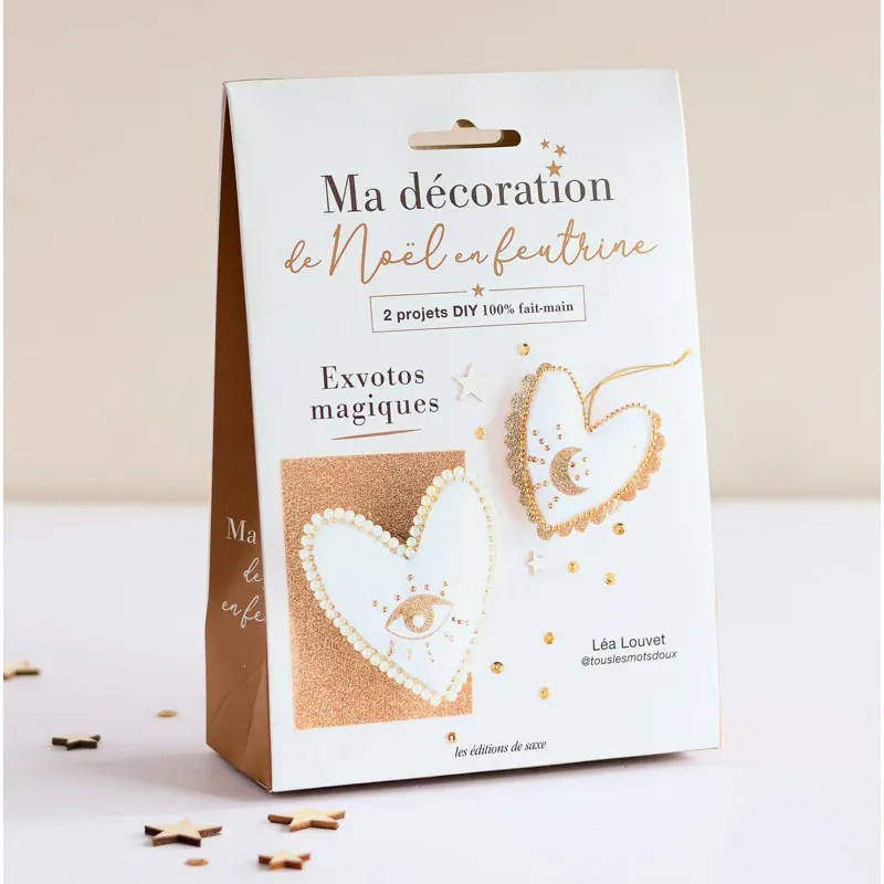 Kit feutrine cœurs exvotos magiques de Noël à suspendre : vue 1